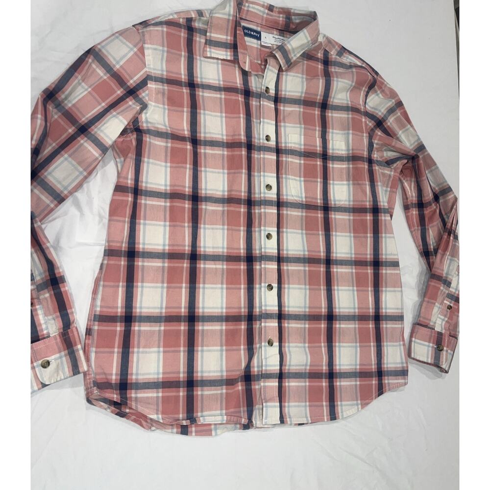 Old Navy Large Everyday Shirt Regular Fit Mens Long Sleeve Button Down